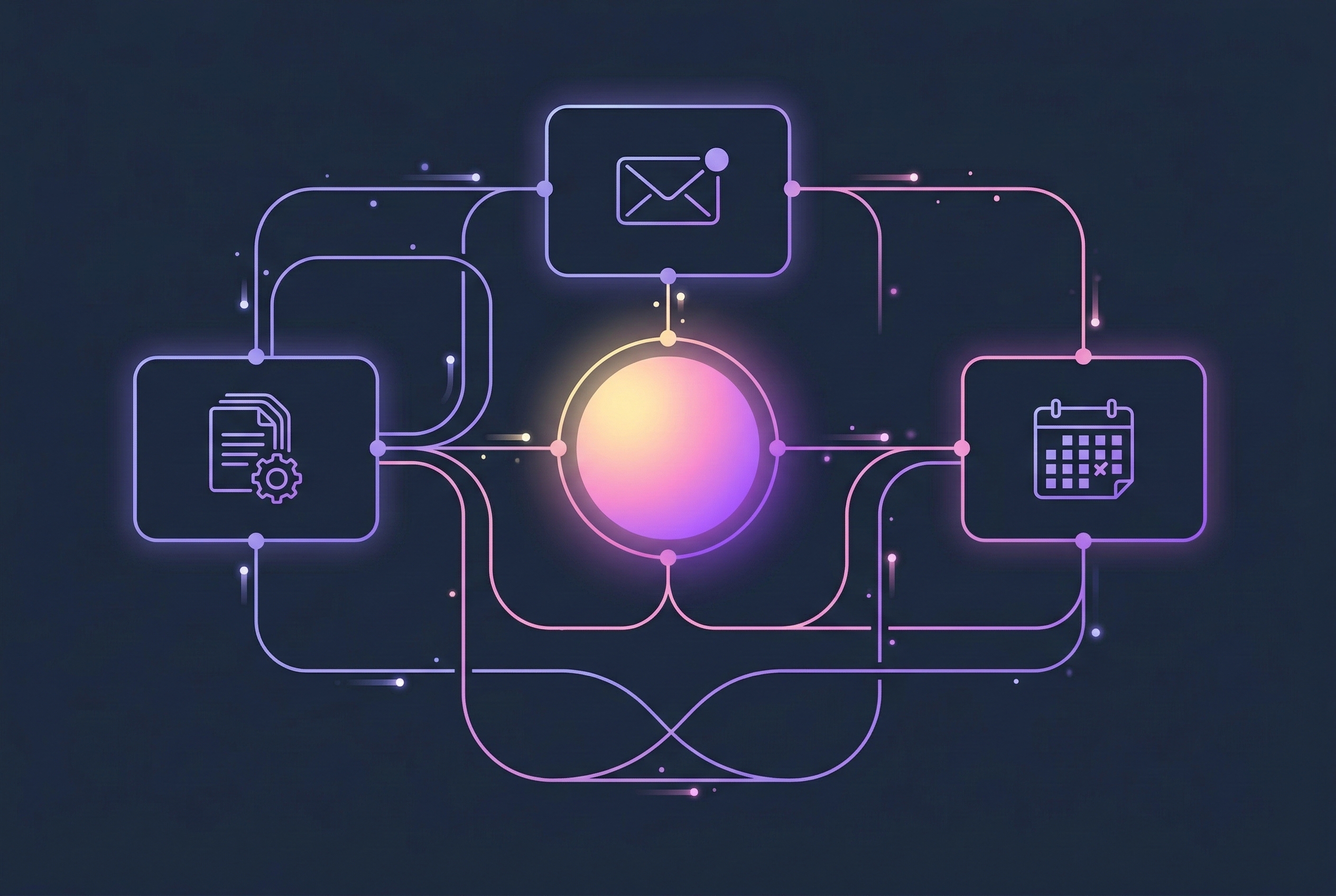 Connected systems diagram showing automated workflow integration